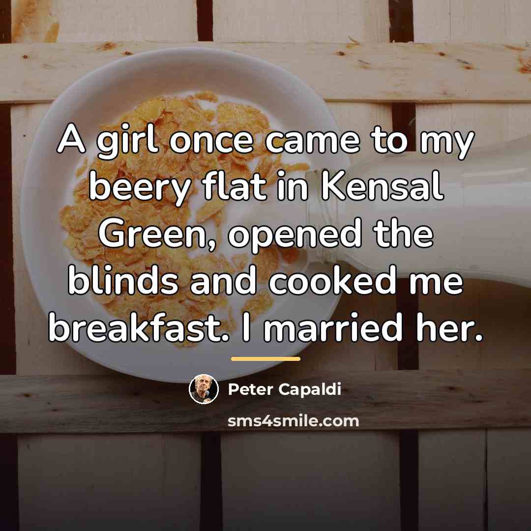 “A girl once came to my beery flat in Kensal…” quote by Peter Capaldi