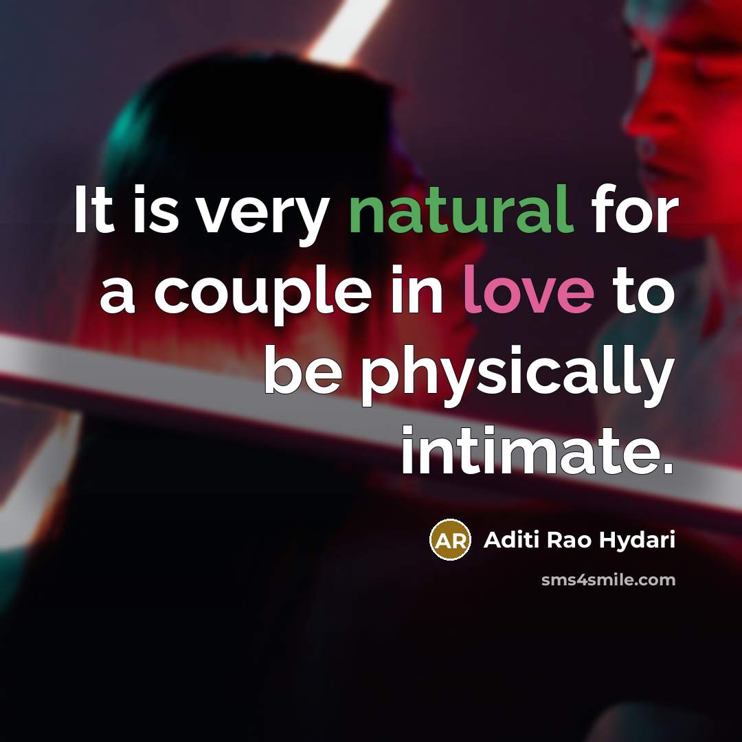 “It is very natural for a couple in love to…” quote by Aditi Rao Hydari