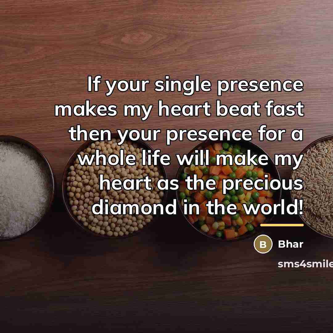 “If your single presence makes my heart beat fast then…” quote by Bhar