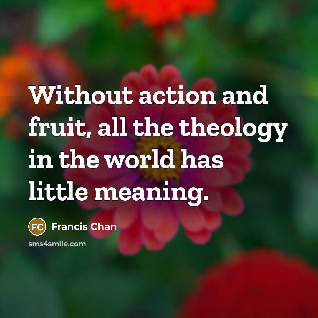 “Without action and fruit, all the theology in the world…” quote by Francis Chan