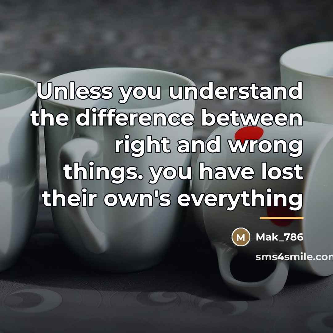 “Unless you understand the difference between right and wrong things.…” quote by Mak_786