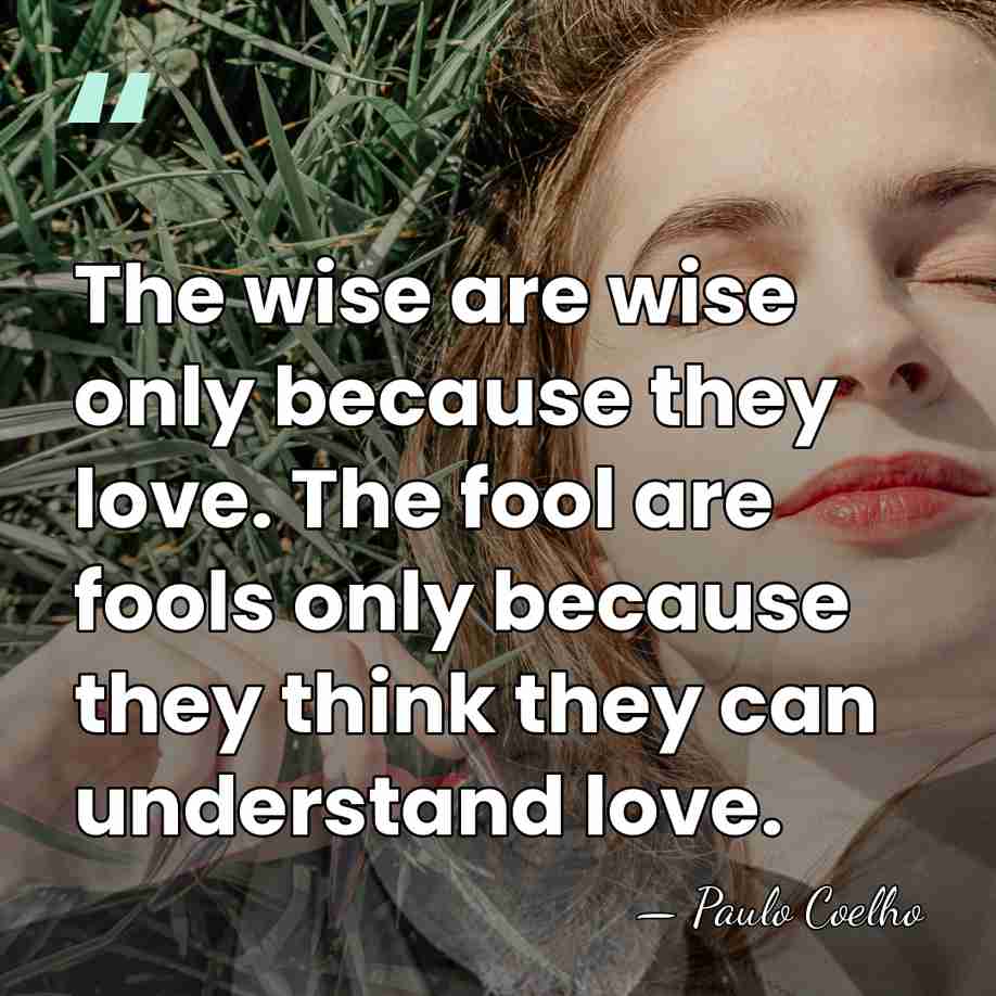 The wise are wise only because they love. The fool are fools&hellip; - Paulo Coelho