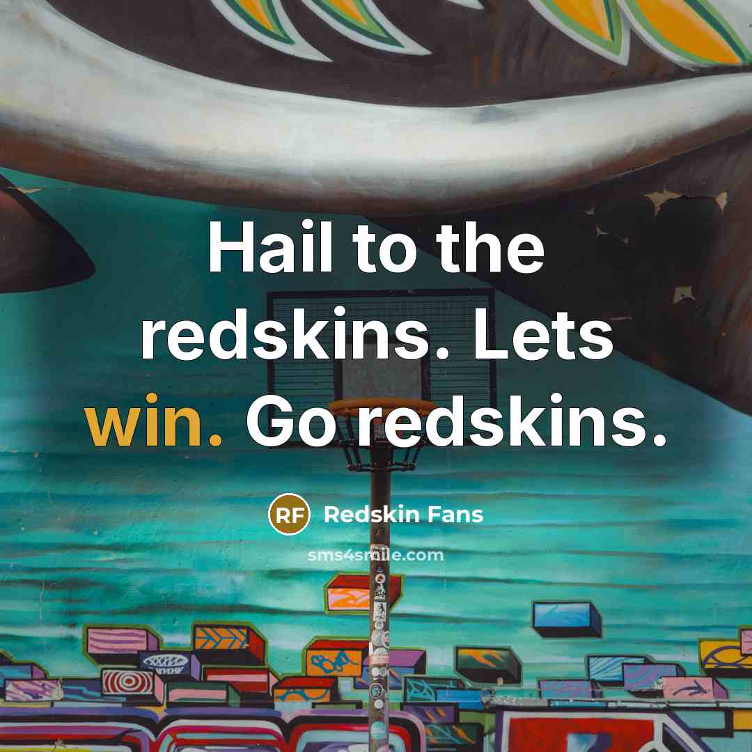 “Hail to the redskins. Lets win. Go redskins.” quote by Redskin Fans