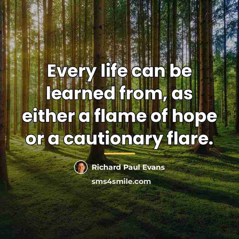 “Every life can be learned from, as either a flame…” quote by Richard Paul Evans