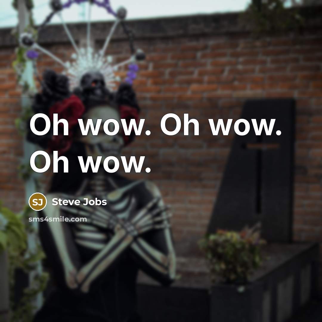 “Oh wow. Oh wow. Oh wow.…” quote by Steve Jobs