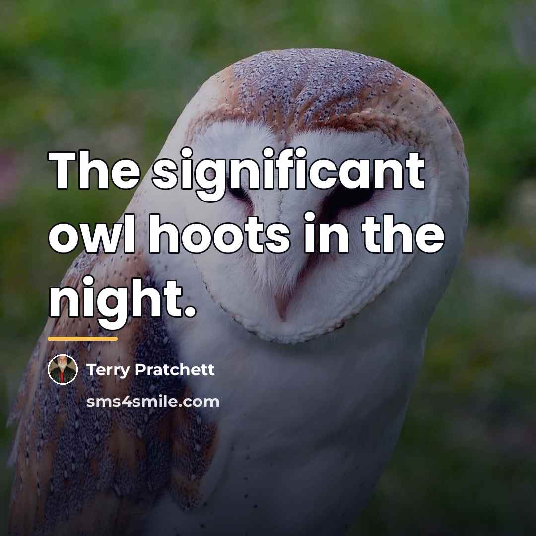 “The significant owl hoots in the night.…” quote by Terry Pratchett