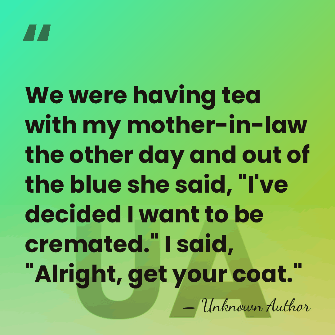 We were having tea with my mother-in-law the other day and out&hellip; - Dave Spikey