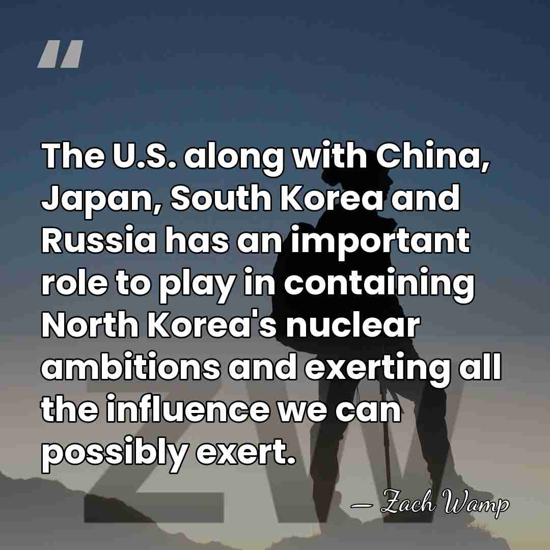 The U.S. along with China, Japan, South Korea and Russia has an&hellip; - Zach Wamp