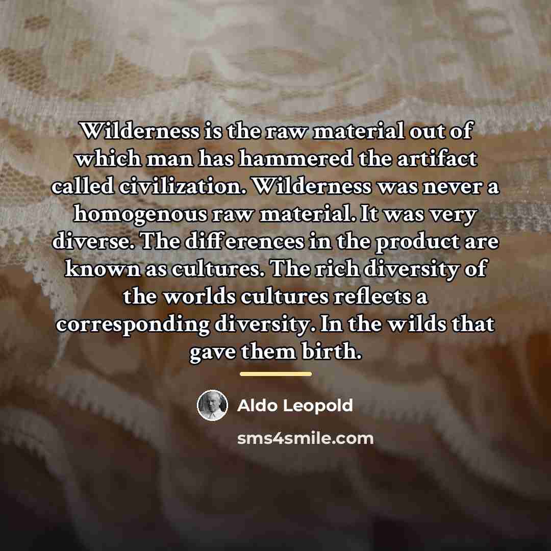 “Wilderness is the raw material out of which man has…” quote by Aldo Leopold