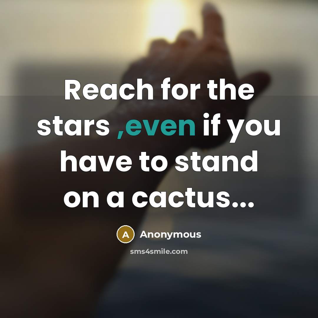 “Reach for the stars ,even if you have to stand…” quote by Anonymous