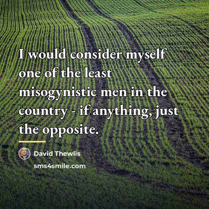 “I would consider myself one of the least misogynistic men…” quote by David Thewlis