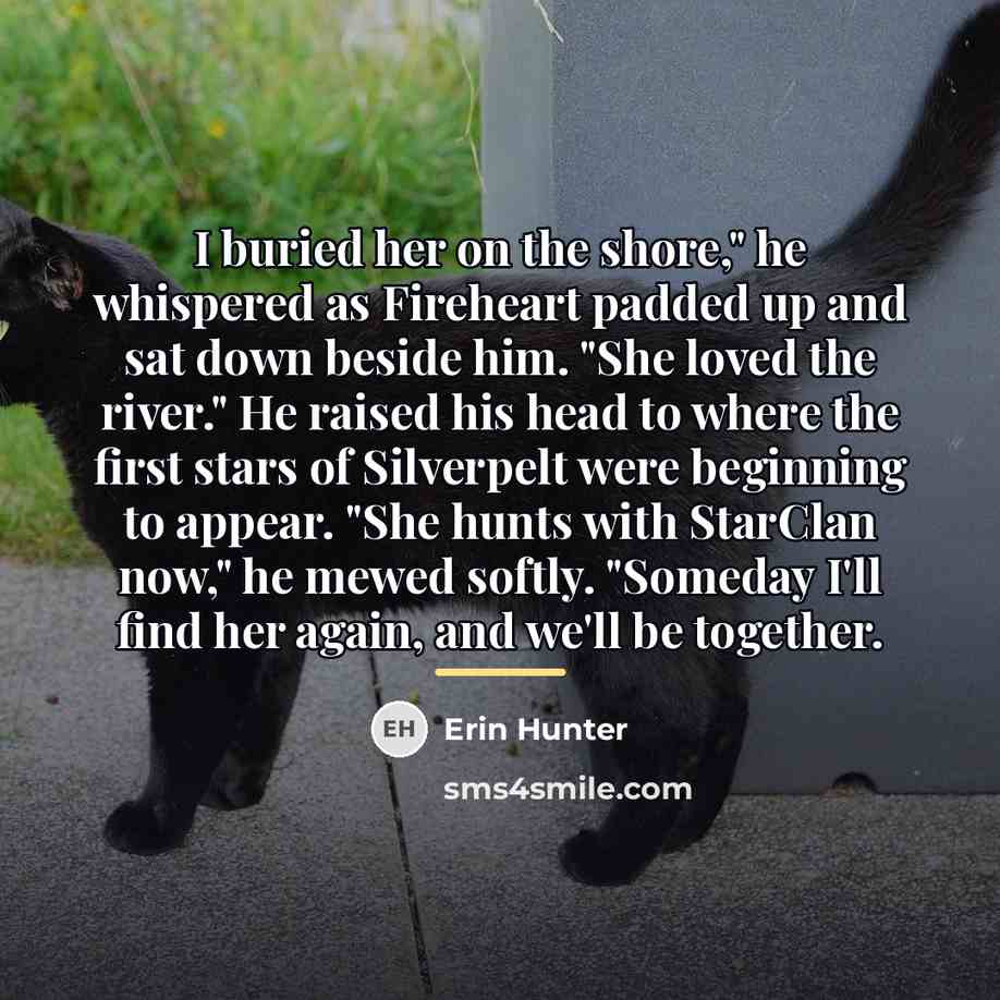 “I buried her on the shore," he whispered as Fireheart…” quote by Erin Hunter