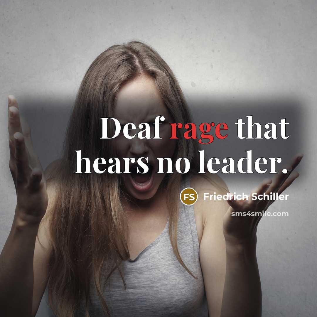 “Deaf rage that hears no leader.…” quote by Friedrich Schiller