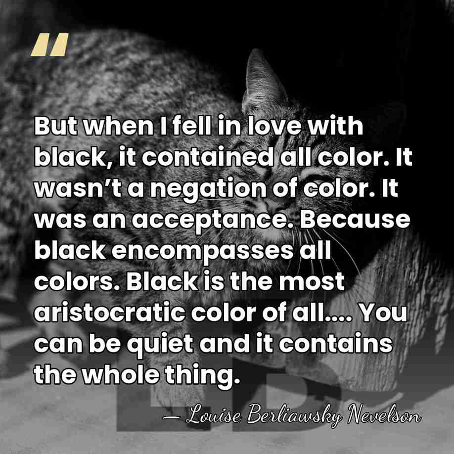 But when I fell in love with black, it contained all color.&hellip; - Louise Berliawsky Nevelson