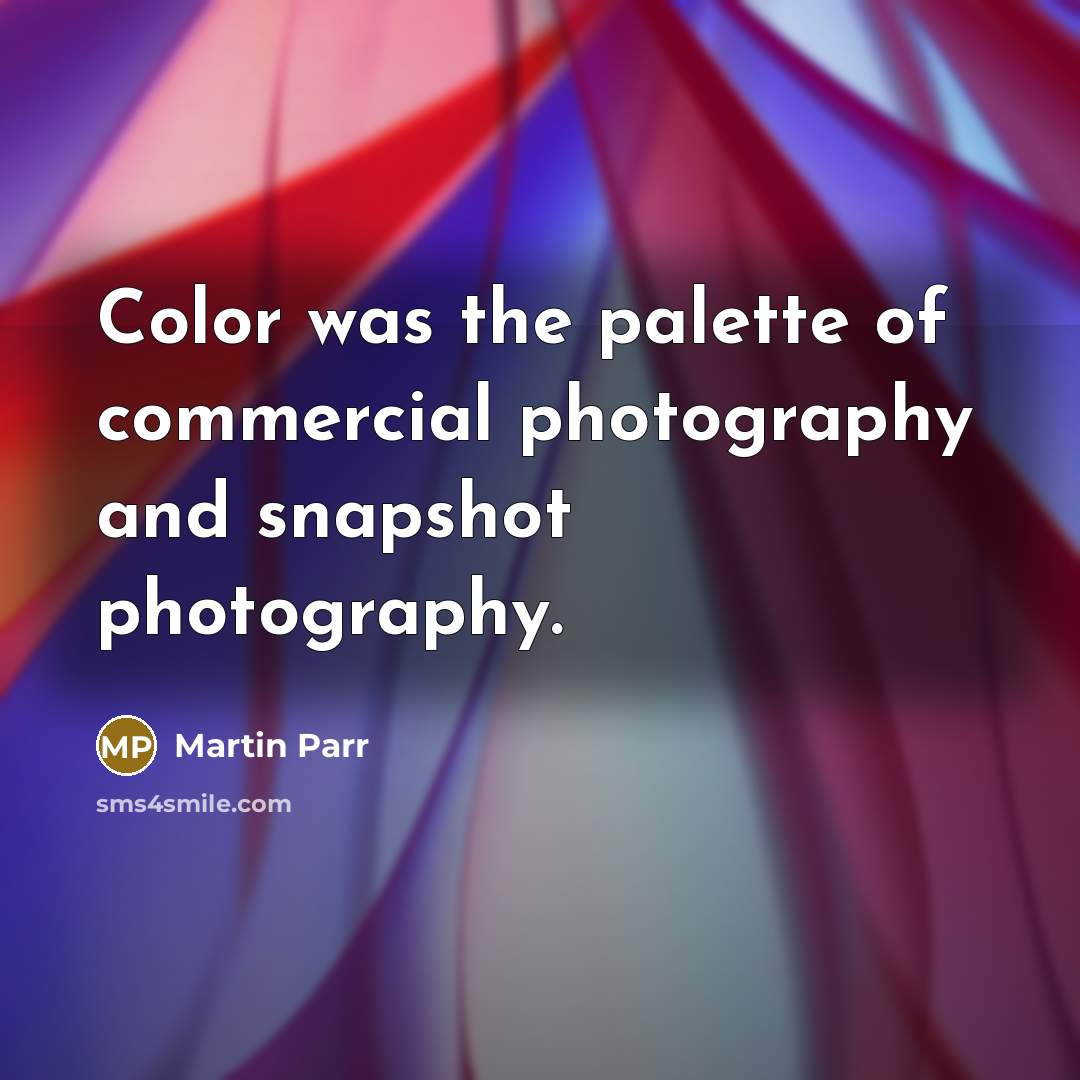 “Color was the palette of commercial photography and snapshot photography.…” quote by Martin Parr