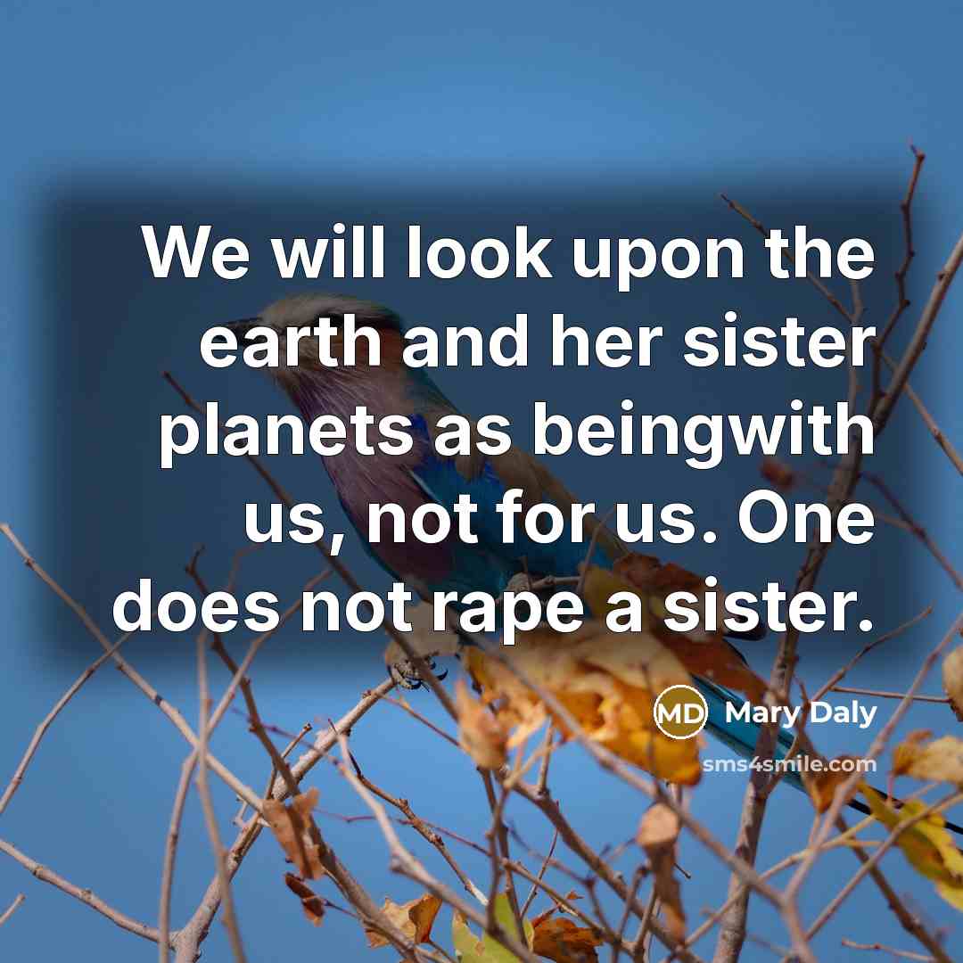 “We will look upon the earth and her sister planets…” quote by Mary Daly