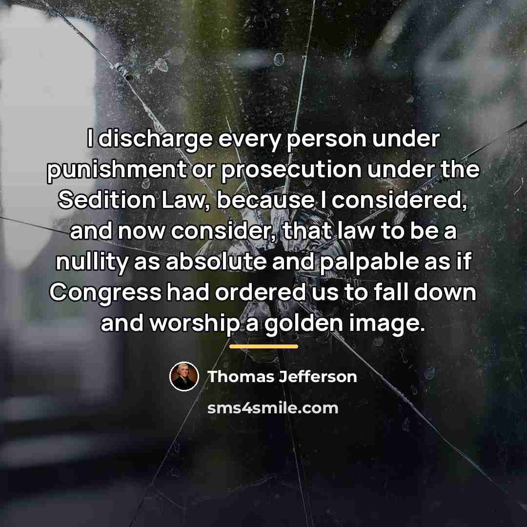 “I discharge every person under punishment or prosecution under the…” quote by Thomas Jefferson