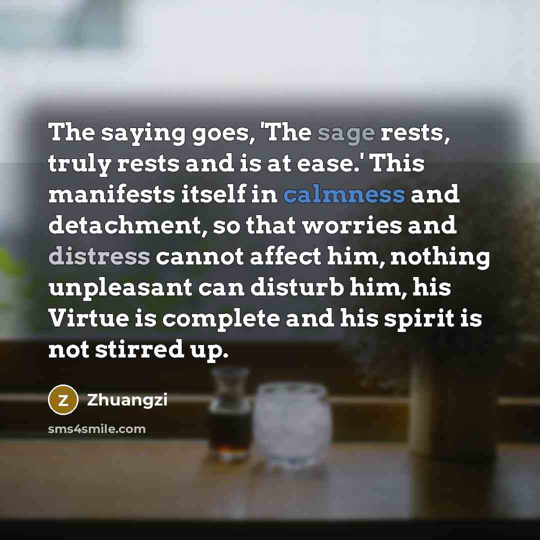 “The saying goes, 'The sage rests, truly rests and is…” quote by Zhuangzi