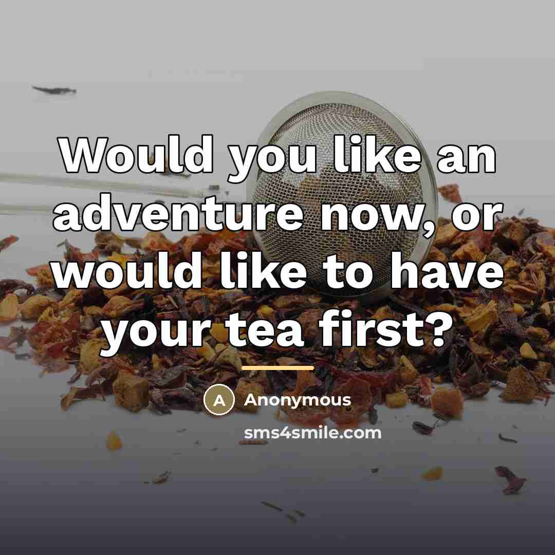 “Would you like an adventure now, or would like to…” quote by Anonymous