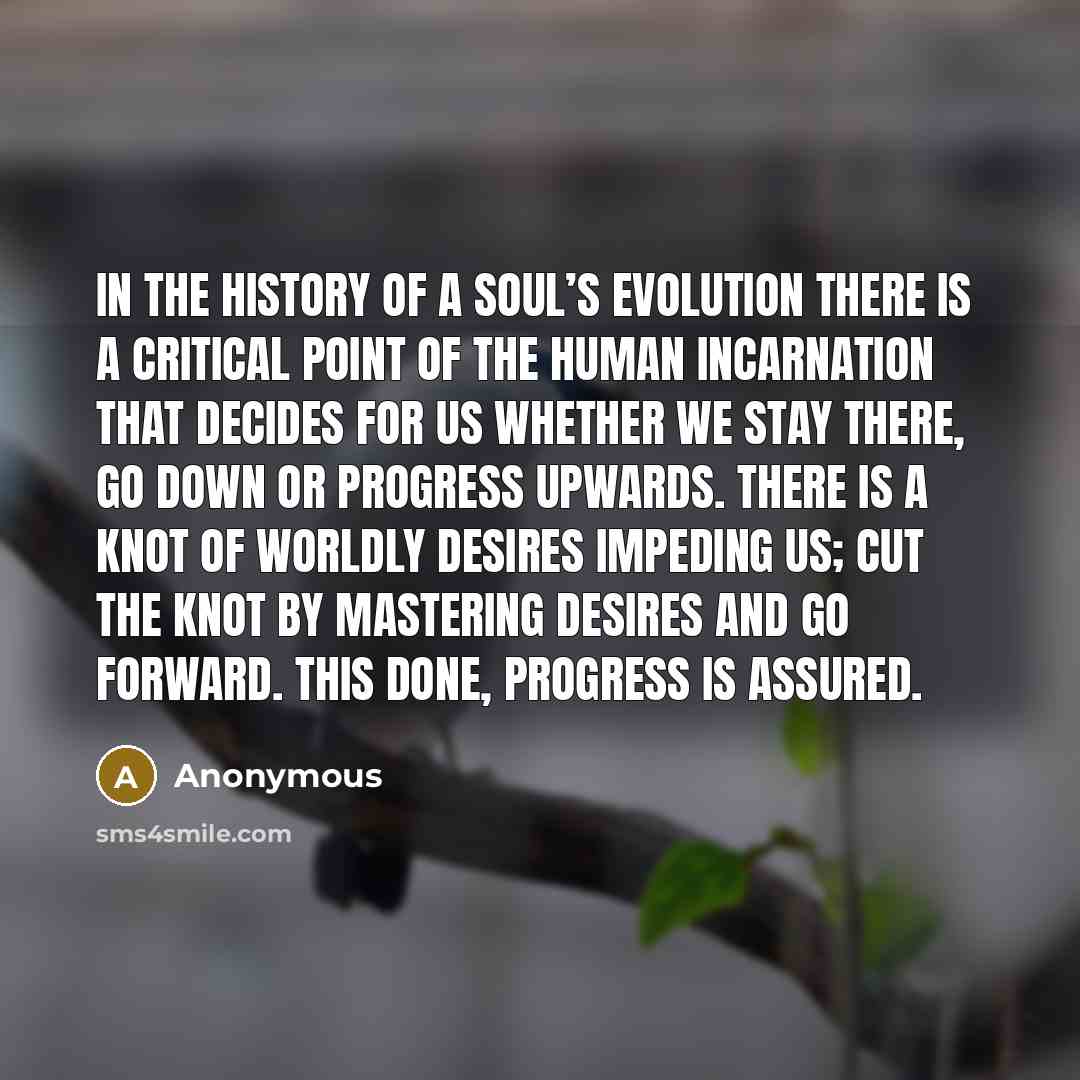 “In the history of a soul’s evolution there is a…” quote by Anonymous