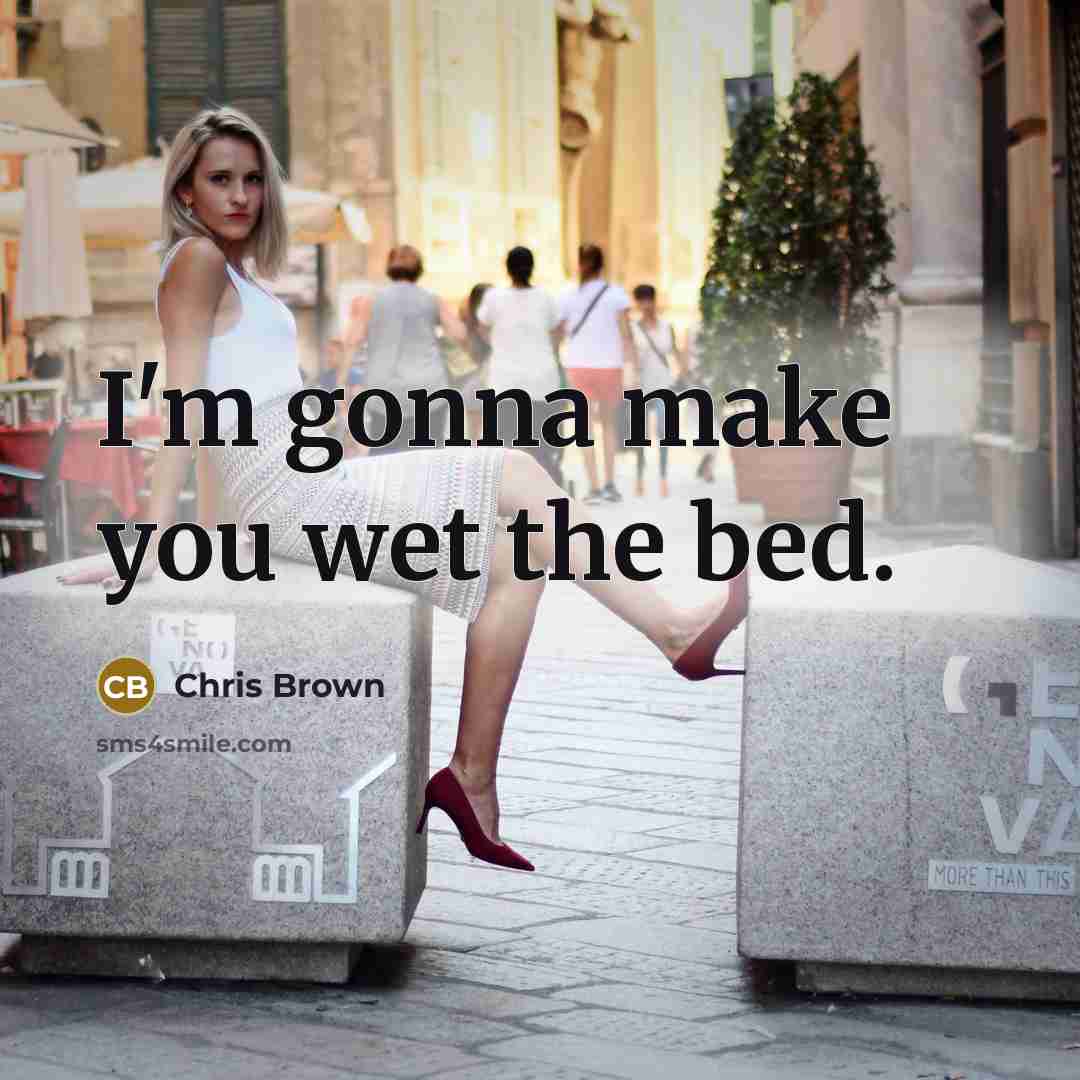 “I'm gonna make you wet the bed.…” quote by Chris Brown