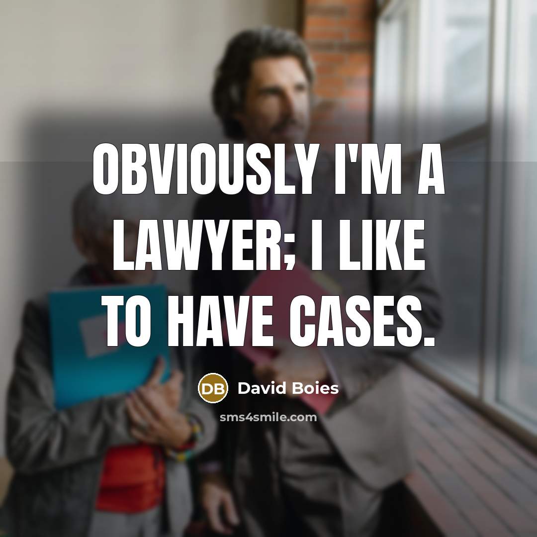 “Obviously I'm a lawyer; I like to have cases.…” quote by David Boies