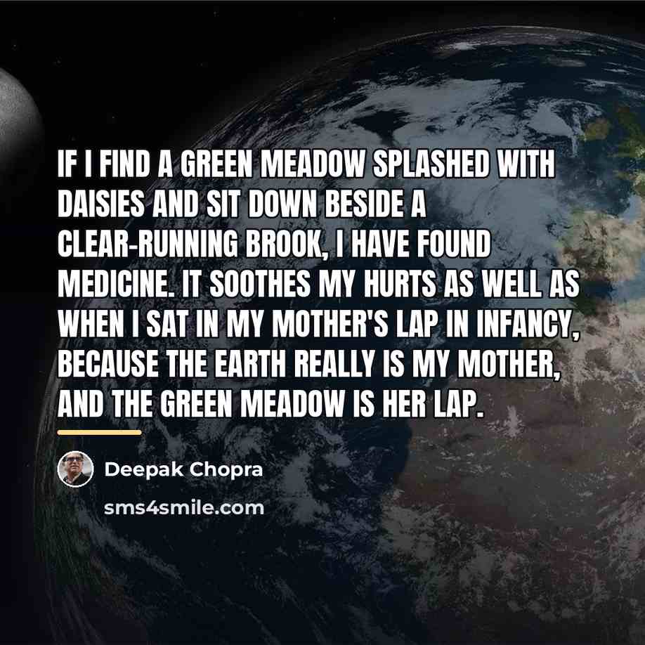 “If I find a green meadow splashed with daisies and…” quote by Deepak Chopra