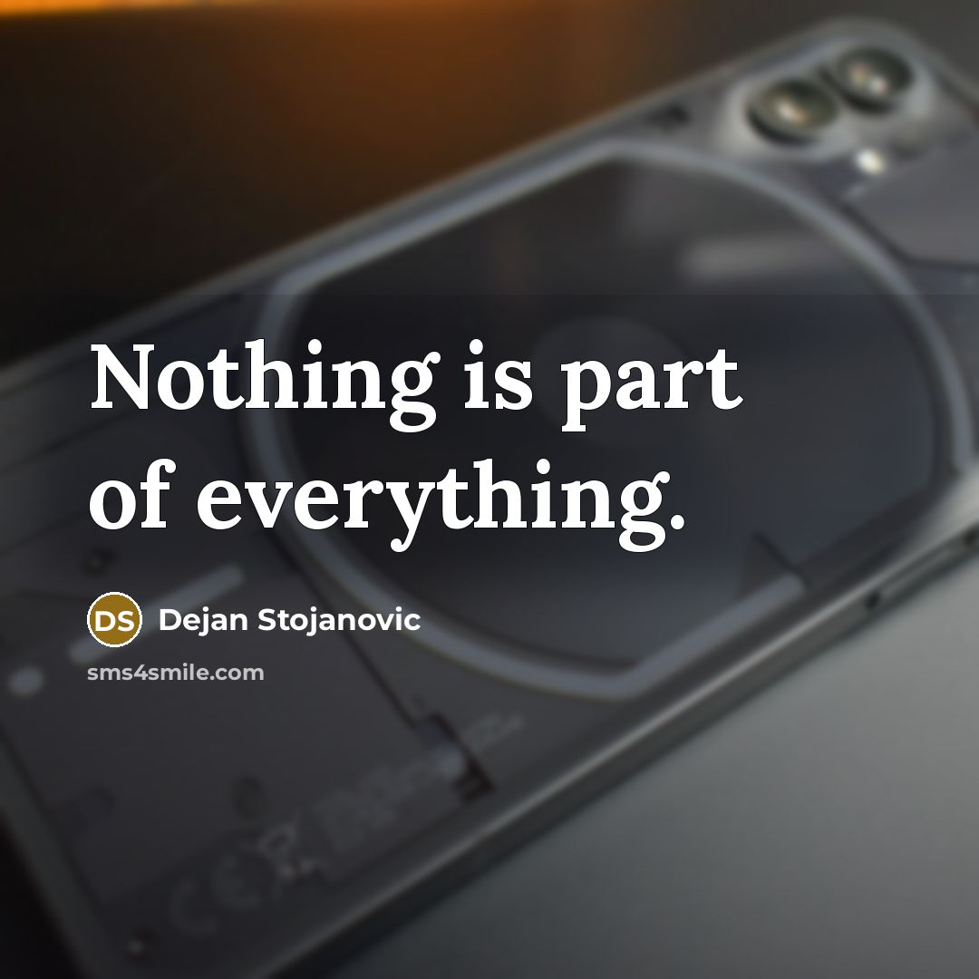 “Nothing is part of everything.…” quote by Dejan Stojanovic