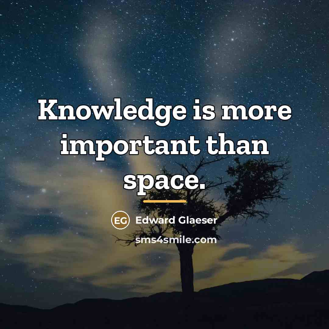 “Knowledge is more important than space.…” quote by Edward Glaeser