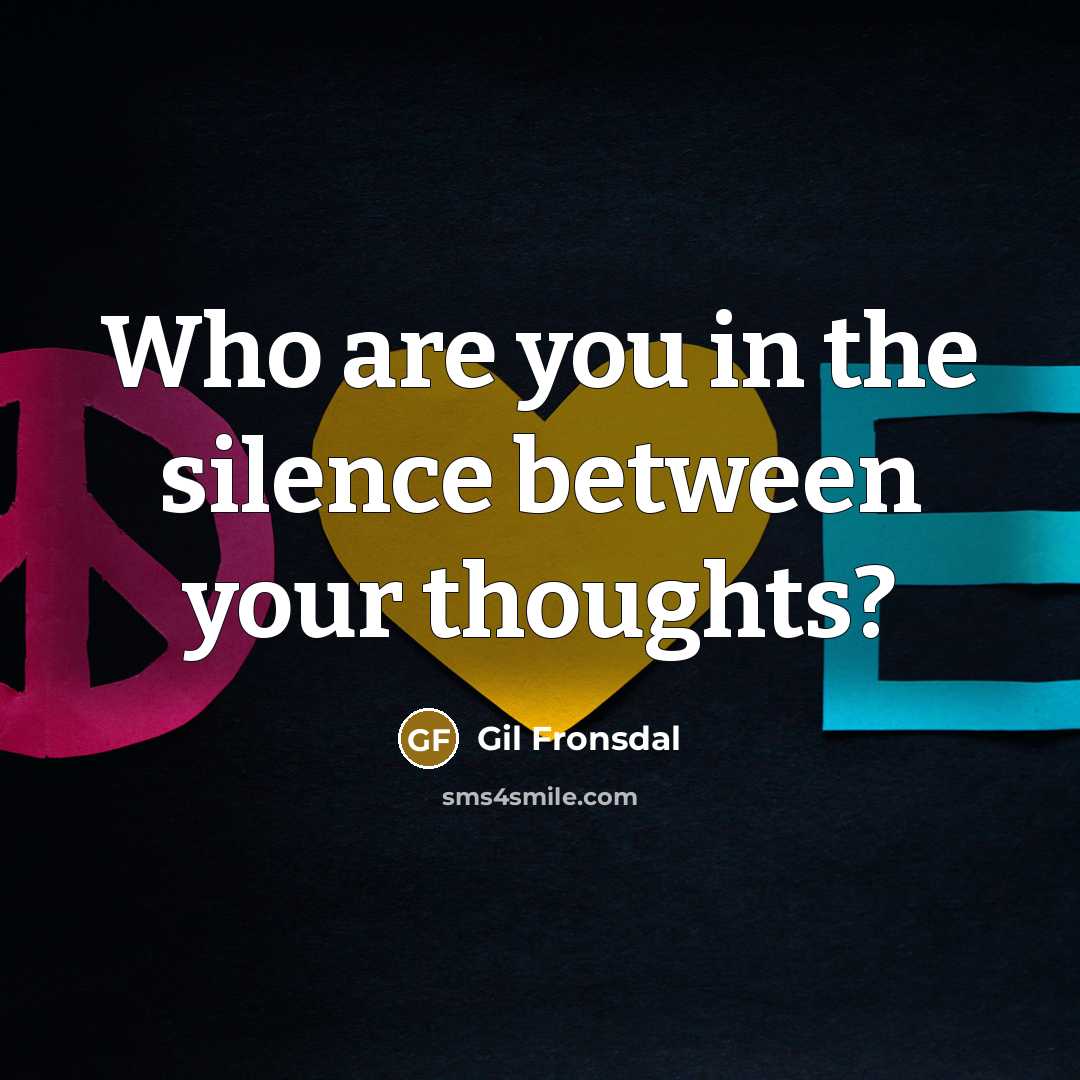 “Who are you in the silence between your thoughts?…” quote by Gil Fronsdal