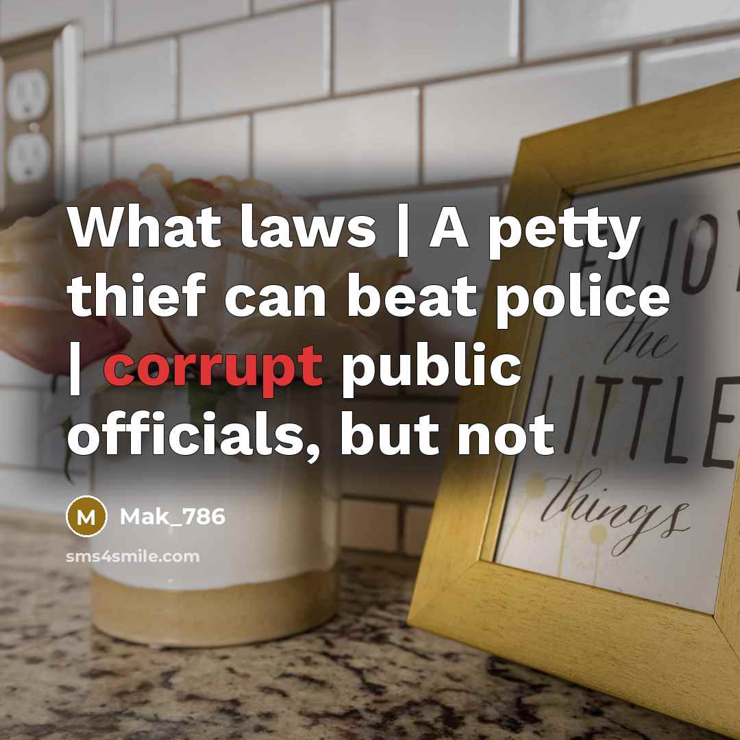 “What laws | A petty thief can beat police |…” quote by Mak_786