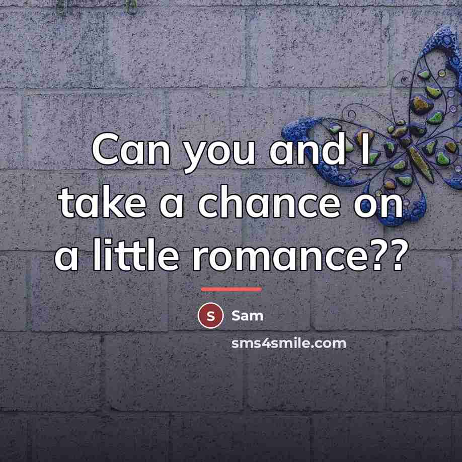 “Can you and I take a chance on a little…” quote by Sam
