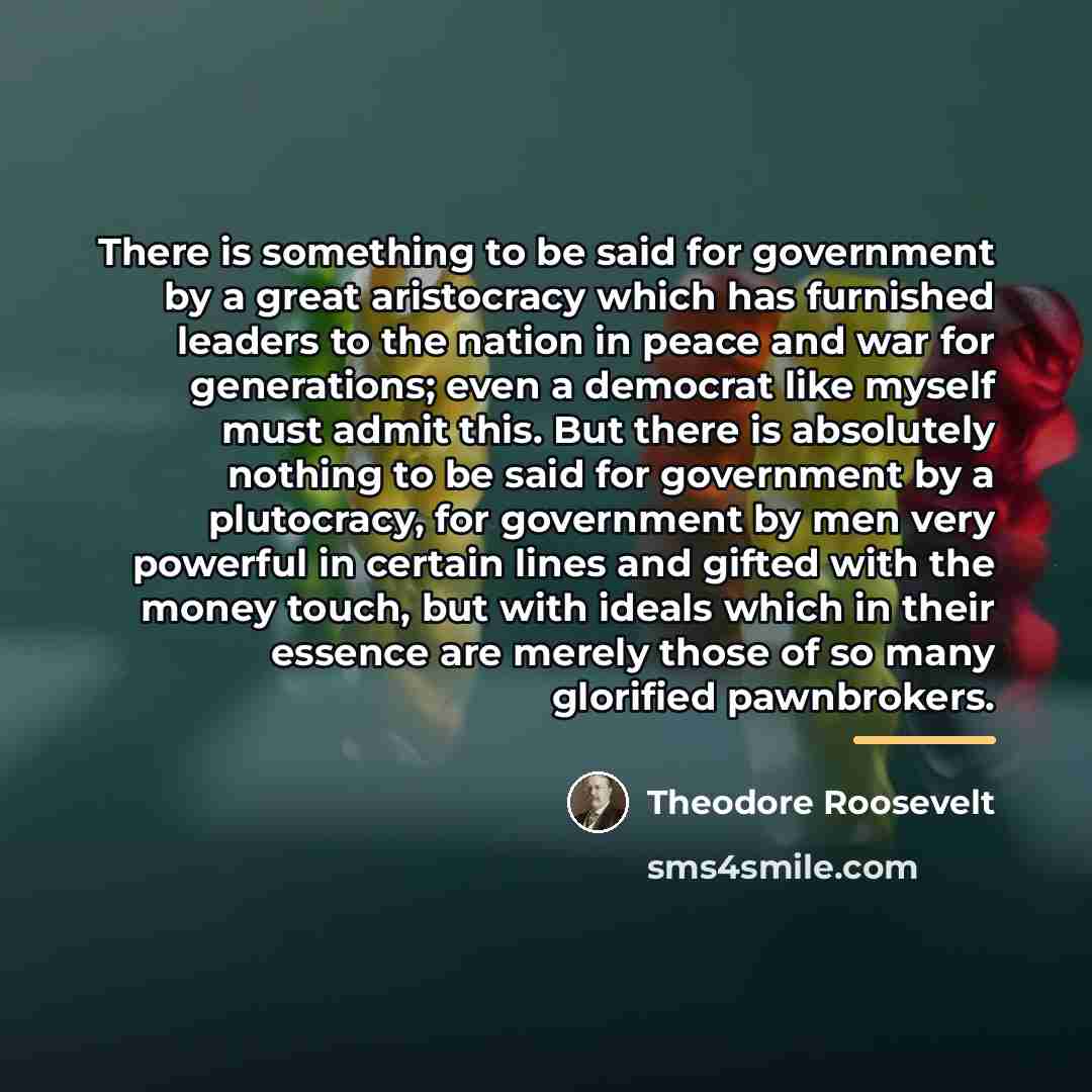 “There is something to be said for government by a…” quote by Theodore Roosevelt
