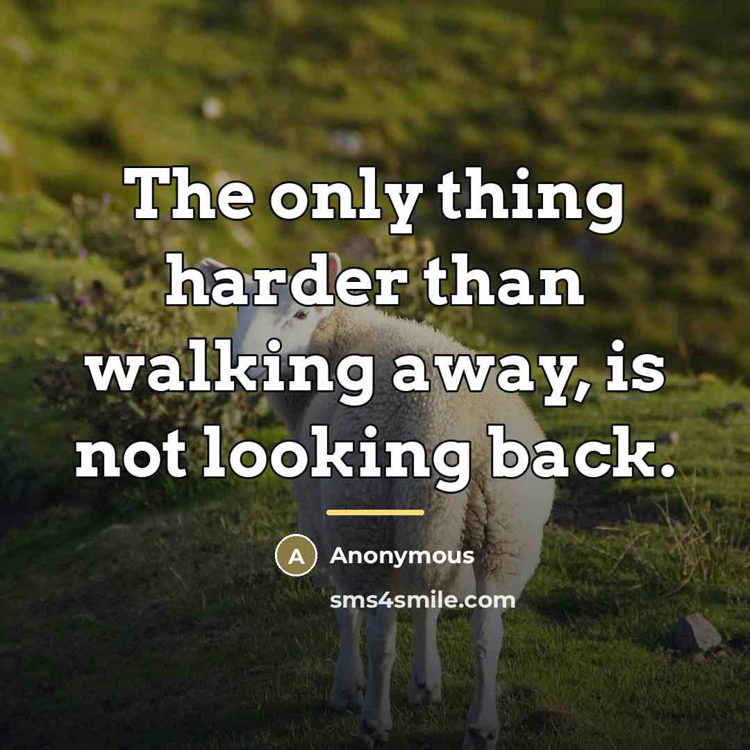 “The only thing harder than walking away, is not looking…” quote by Anonymous
