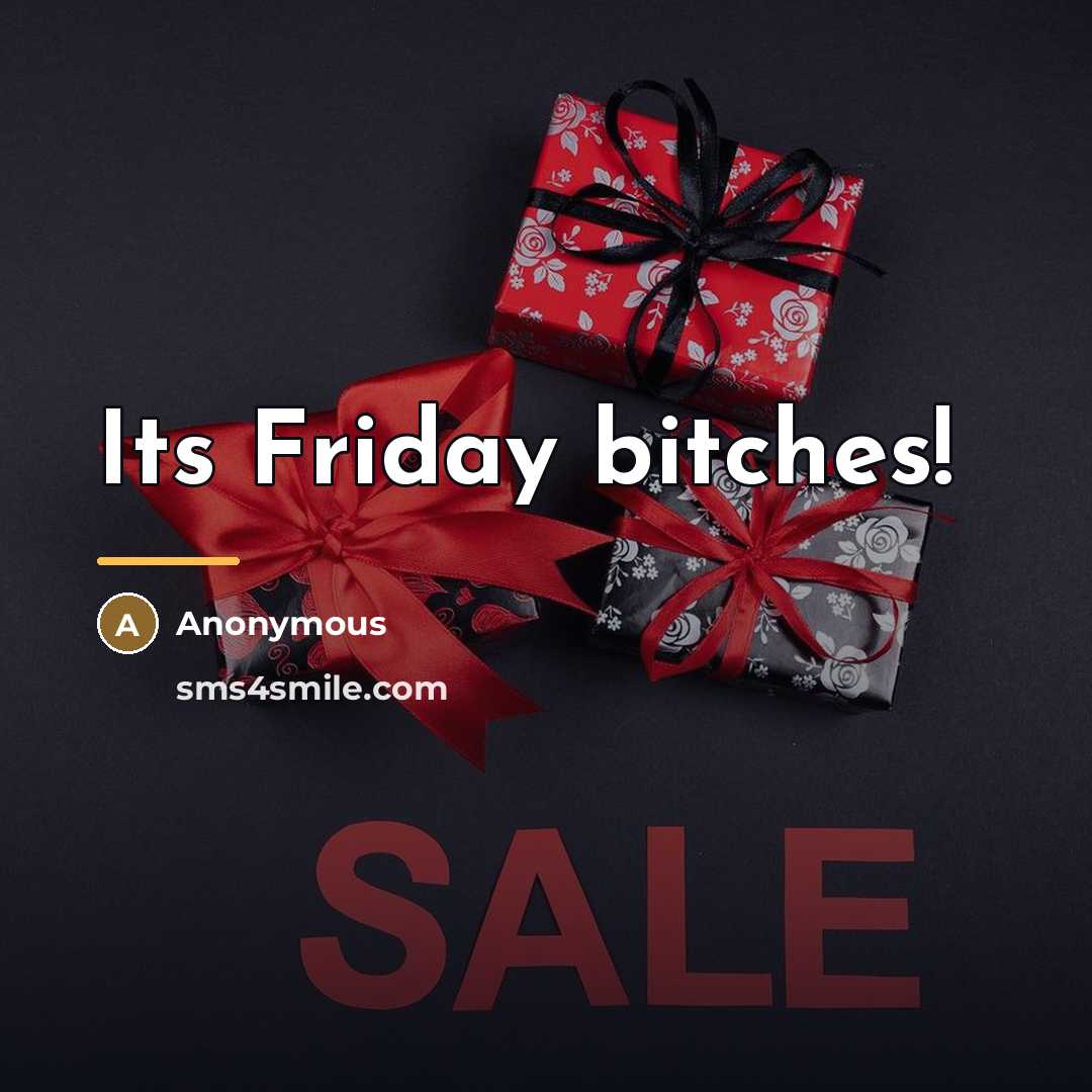 “Its Friday bitches!…” quote by Anonymous