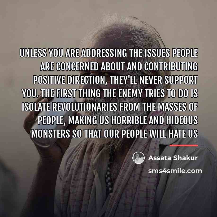“Unless you are addressing the issues people are concerned about…” quote by Assata Shakur