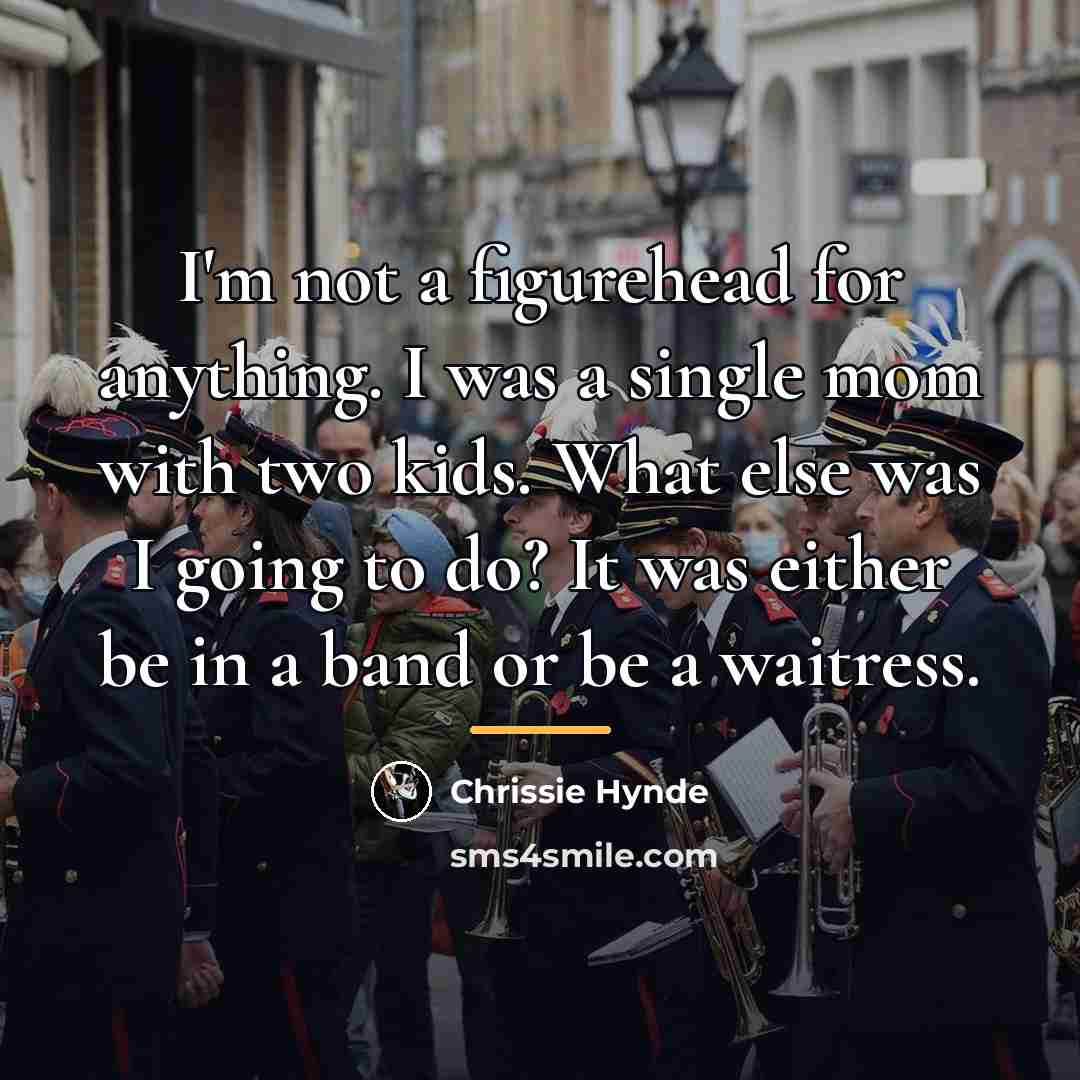 “I'm not a figurehead for anything. I was a single…” quote by Chrissie Hynde
