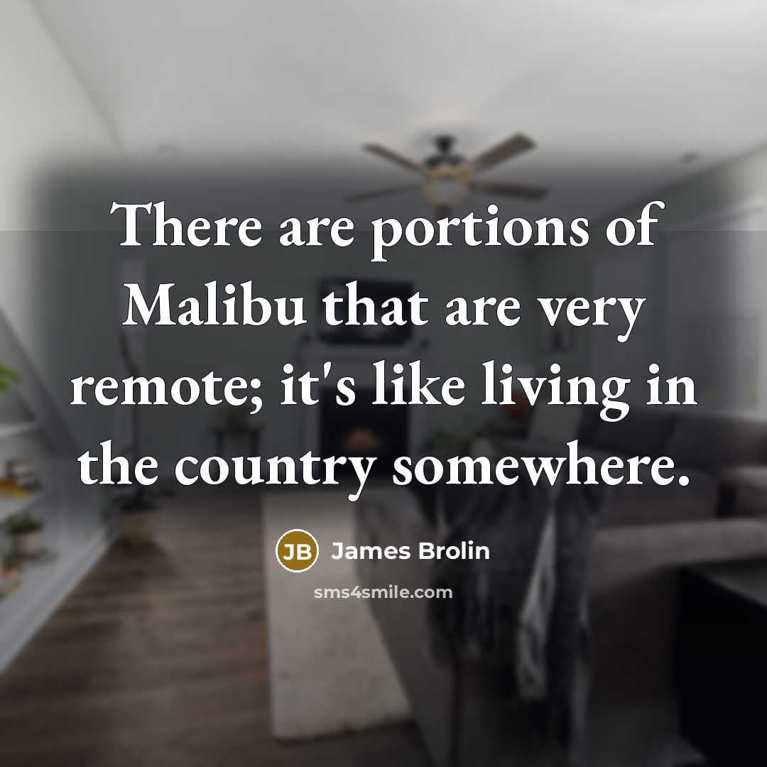 “There are portions of Malibu that are very remote; it's…” quote by James Brolin