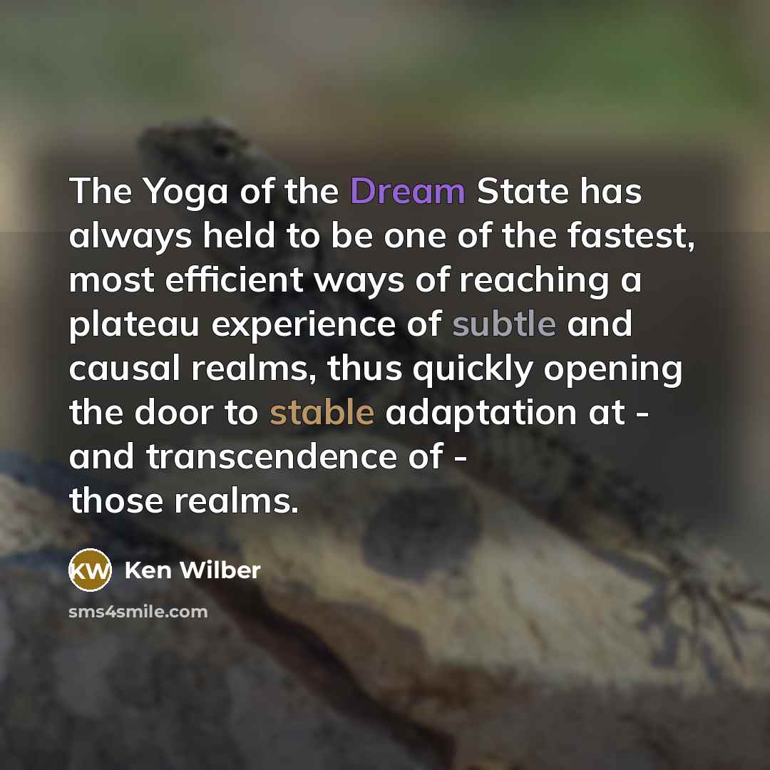 “The Yoga of the Dream State has always held to…” quote by Ken Wilber