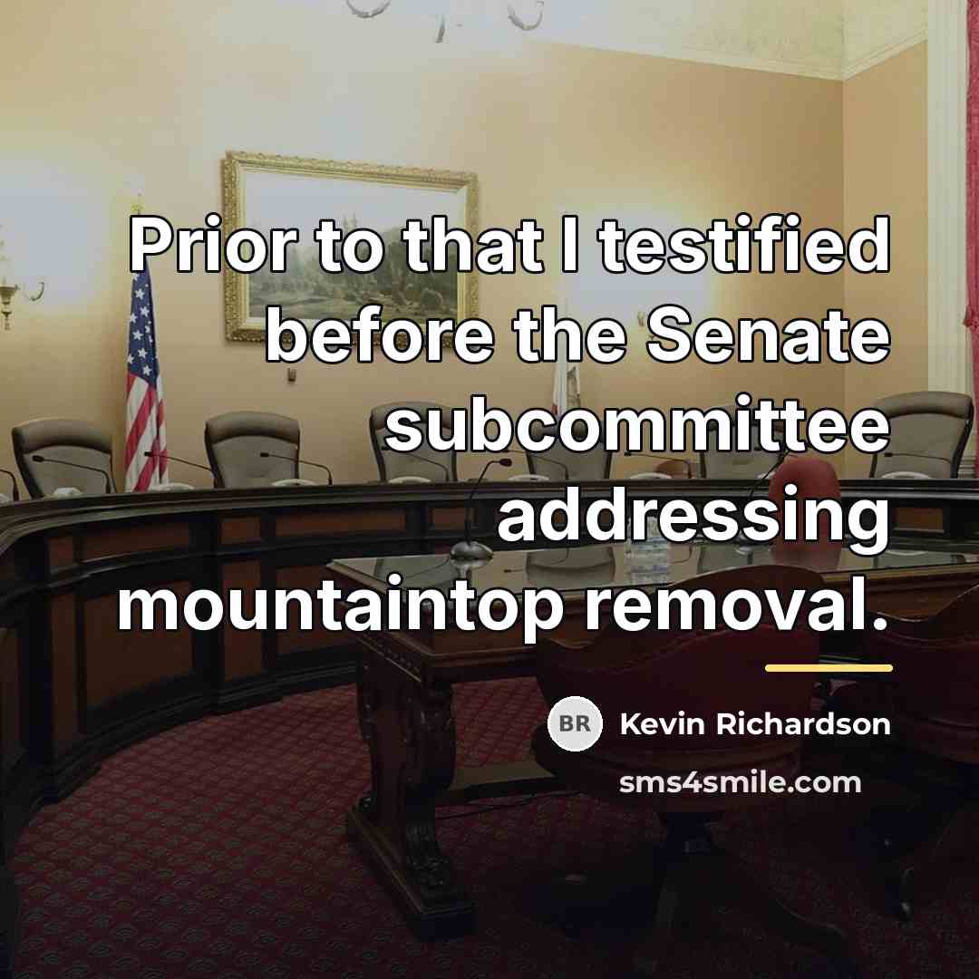 “Prior to that I testified before the Senate subcommittee addressing…” quote by Kevin Richardson
