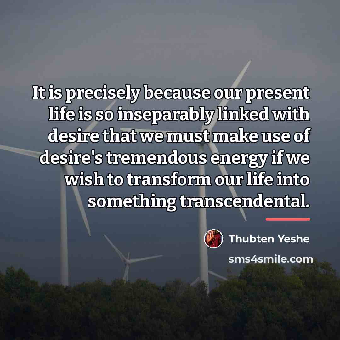 “It is precisely because our present life is so inseparably…” quote by Thubten Yeshe