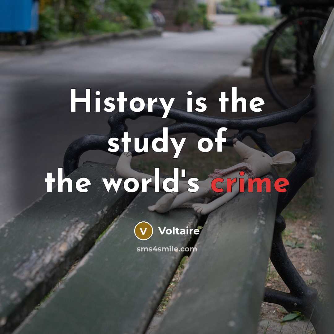 “History is the study of the world's crime…” quote by Voltaire