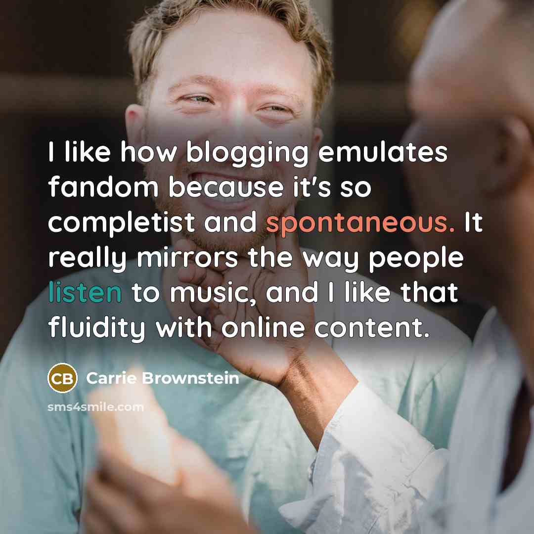 “I like how blogging emulates fandom because it's so completist…” quote by Carrie Brownstein