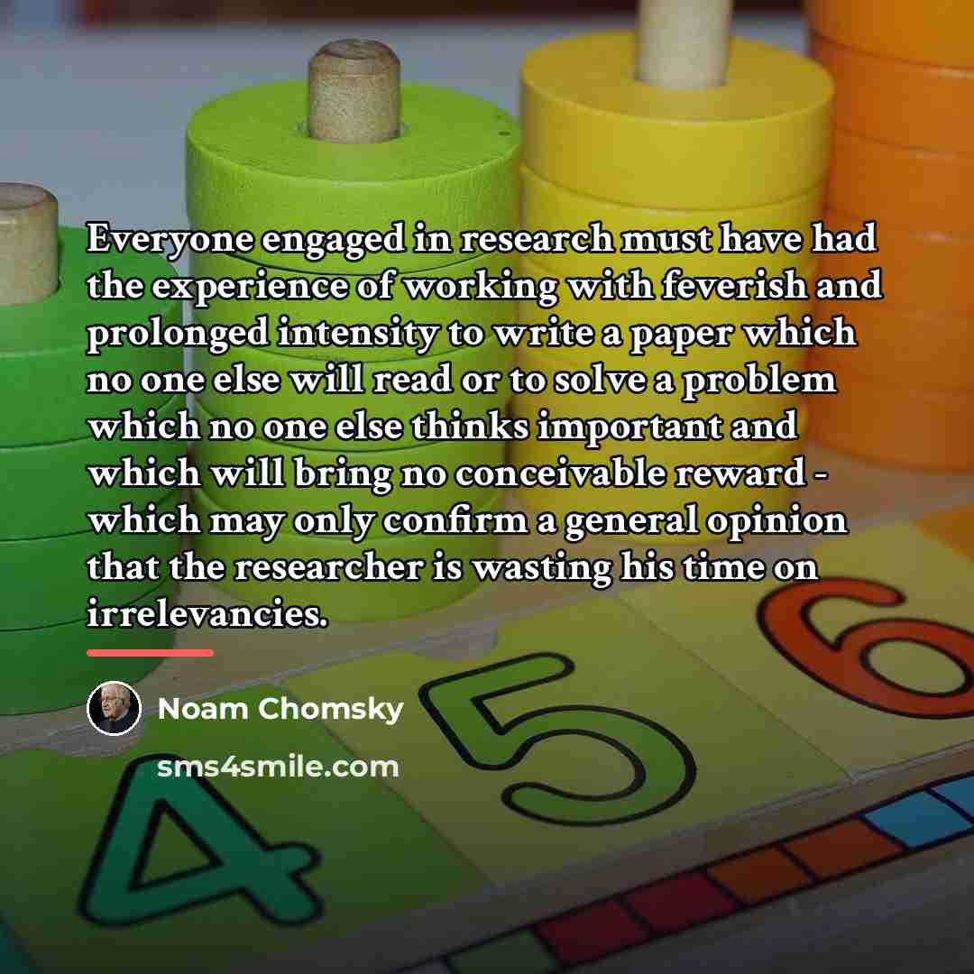 “Everyone engaged in research must have had the experience of…” quote by Noam Chomsky