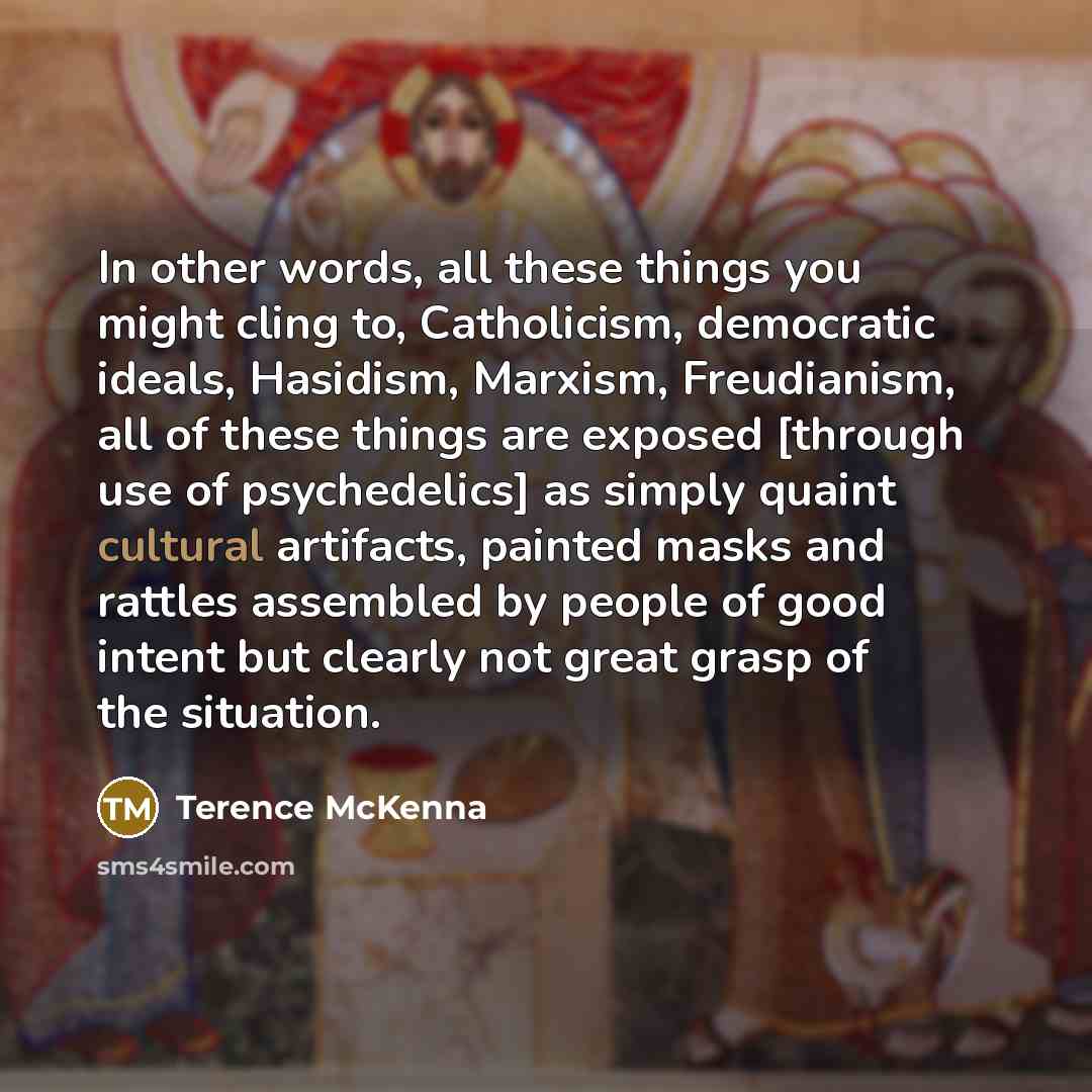 “In other words, all these things you might cling to,…” quote by Terence McKenna