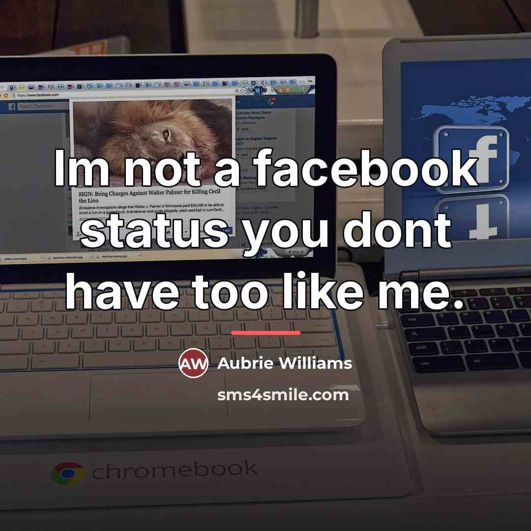 “Im not a facebook status you dont have too like…” quote by Anonymous