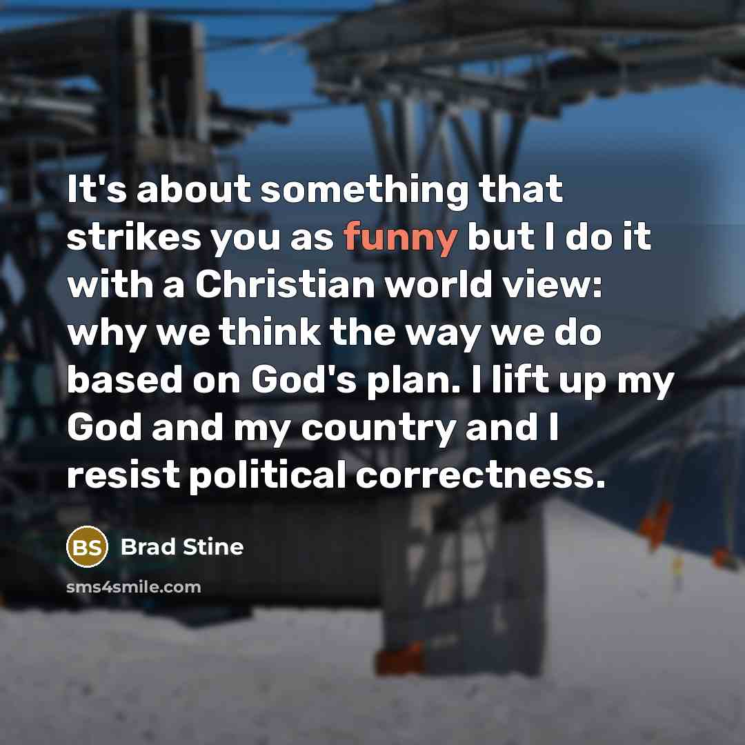 “It's about something that strikes you as funny but I…” quote by Brad Stine