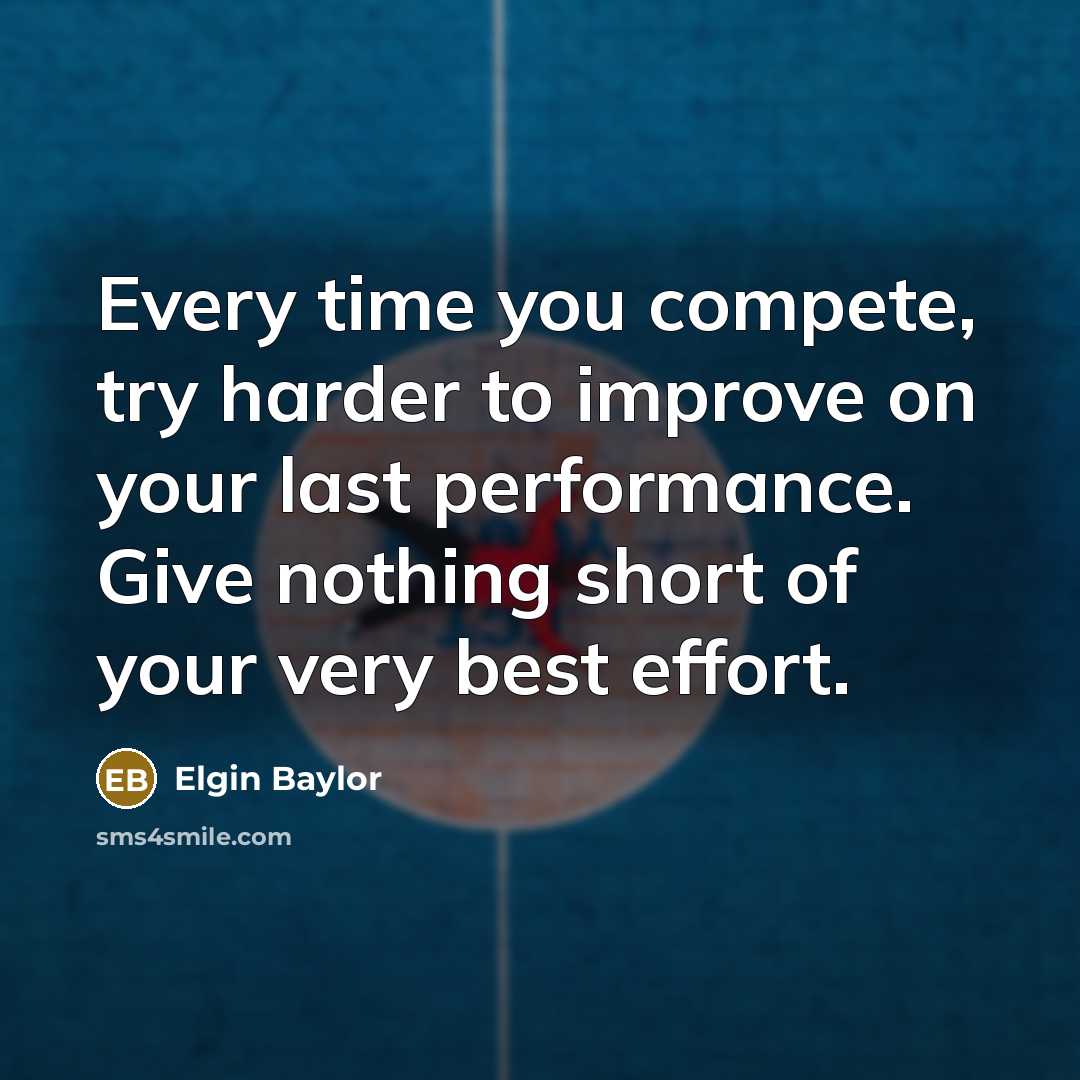 “Every time you compete, try harder to improve on your…” quote by Elgin Baylor
