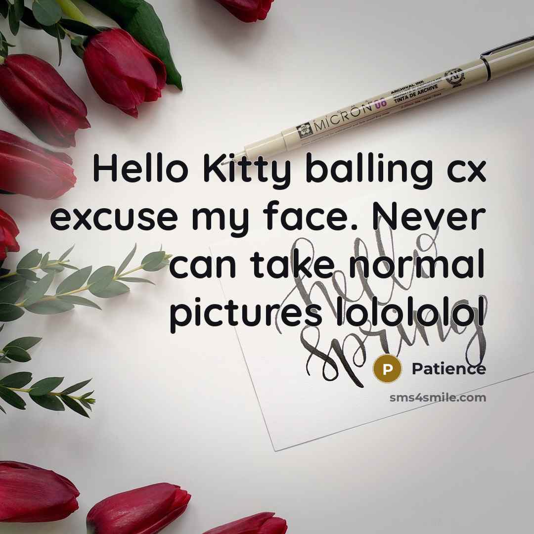 “Hello Kitty balling cx excuse my face. Never can take…” quote by Patience