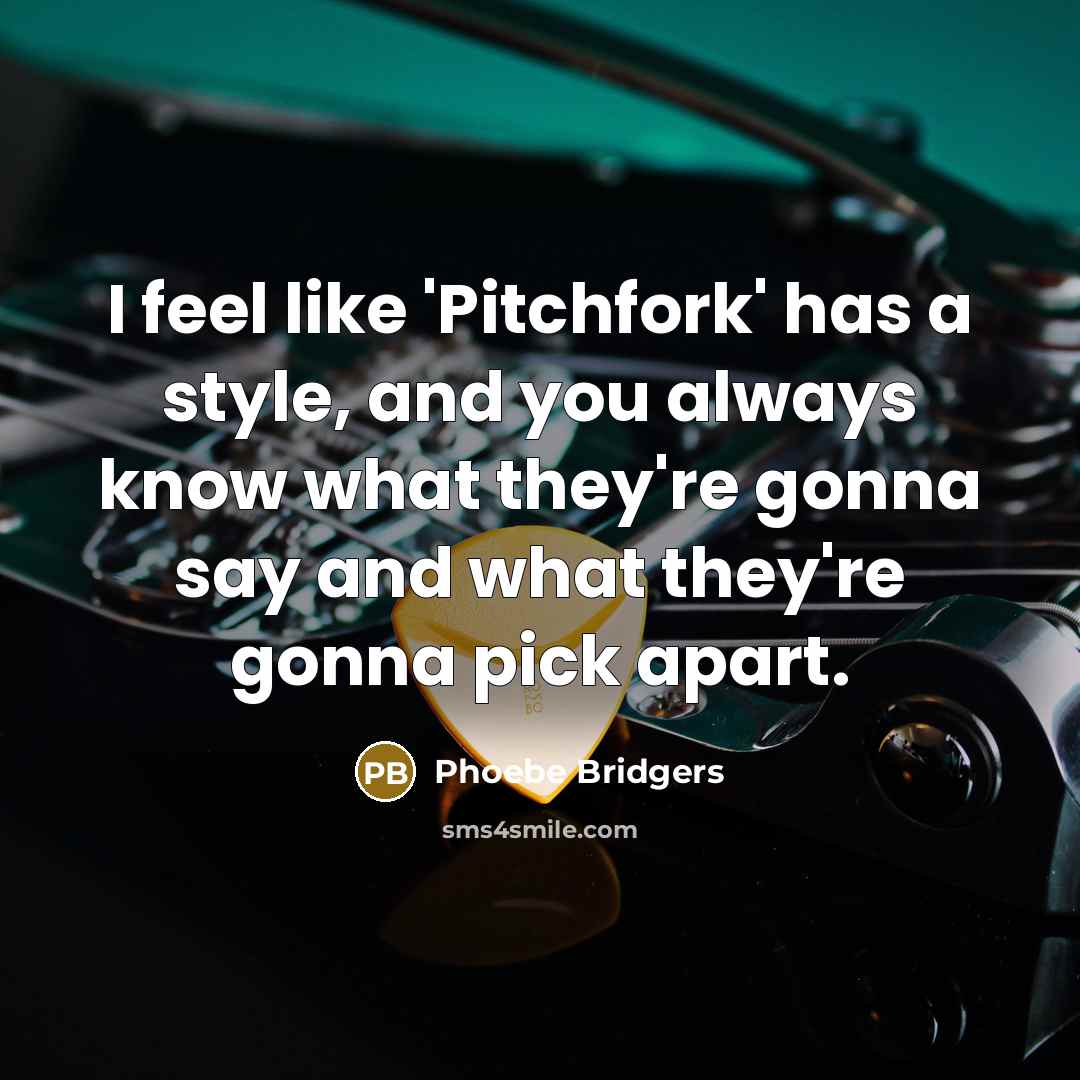 “I feel like 'Pitchfork' has a style, and you always…” quote by Phoebe Bridgers